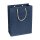 Shopping bag dark blue, 22 x 29 + 10 cm, kraft paper, with cotton handle - 12 pcs/pack