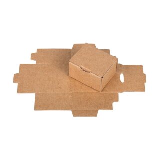 Schachtel 6 x 4,3 x 3,5 cm, Klappdeckel, Kraftpapier, Wellpappe