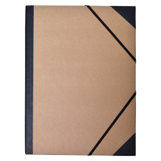 Drawing folder, A3, kraft cardboard, with elastic bands, corner tensioner
