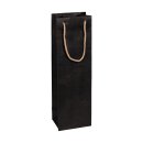 Shopping bag black, different sizes, kraft paper, with cotton handle - 12 pcs/pack