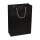 Shopping bag black, different sizes, kraft paper, with cotton handle - 12 pcs/pack