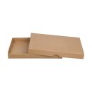 Faltschachtel 13,6 x 19,6 x 2,0 cm, Braun, mit Deckel, Kraftkarton - 10 Schachteln/Set