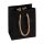 Shopping bag black, 10 x 12  + 6,5 cm, kraft paper, with cotton handle - 12 pcs/pack