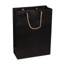 Shopping bag black, 27 x 37 + 12 cm, kraft paper, with...