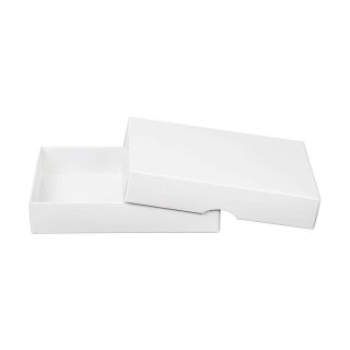 Faltschachtel 10 x 14 x 2,5 cm, Weiß, mit Deckel, Karton...