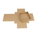 Folding box, 8.5 x 8.5 x 2.5 cm, brown, with lid, kraft cardboard - 10 boxes/set