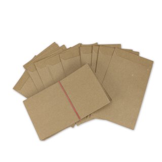 Paper bag 115 x 160 mm, smooth, kraft paper, with Flap - 100 pcs/pack