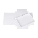 Folding box 13.6 x 19.6 x 2 cm, white, with lid, cardboard - 10 boxes/set