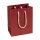 Papiertragetaschen 12 x 15 x 7 cm, Rot, glatt, Kordelhenkel - 12er Pack