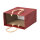 Papiertragetaschen 12 x 15 x 7 cm, Rot, glatt, Kordelhenkel - 12er Pack