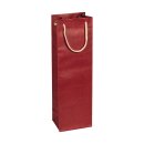 Shopping bag Red, 12 x 39 + 9 cm, kraft paper, with cotton handle - 12 pcs/pack