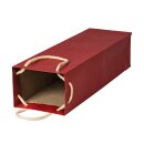 Shopping bag Red, 12 x 39 + 9 cm, kraft paper, with cotton handle - 12 pcs/pack