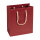 Paper carrier bags 16 x 19 x 8 cm, red, smooth, cord handles - pack of 12