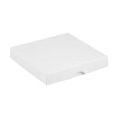 Folding box 12.8 x 12.8 x 2.0 cm, white, with lid, cardboard - 10 boxes/set
