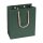 Shopping bag green, 16 x 19 + 8 cm, kraft paper, with cotton handle - 12 pcs/pack