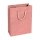 Shopping bag Pink, 22 x 29 + 10 cm, kraft paper, with cotton handle - 12 pcs/pack