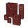 Tragetasche Bordeaux-Rot, verschiedene Größen, Kraftpapier, m. Baumwollhenkel - 12 Stück/Pack