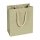 Shopping bag Sage green, 16 x 19 + 8 cm, kraft paper, with cotton handle - 12 pcs/pack