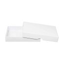 Folding box 11.5 x 15.5 x 2.5 cm, white, with lid, cardboard - 10 boxes/set