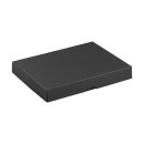 Folding box 13.6 x 18.6 x 2.5 cm, black, with lid, recycled cardboard - 10 boxes/set