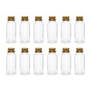 Glass bottle with cork plug, 7.5 cm - 12 pieces/pack