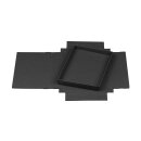 Faltschachtel 13,6 x 19,6 x 2 cm, Schwarz, Recyclingkarton, mit Deckel - 10er Set