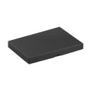 Faltschachtel 13,6 x 19,6 x 2 cm, Schwarz, Recyclingkarton, mit Deckel - 10er Set