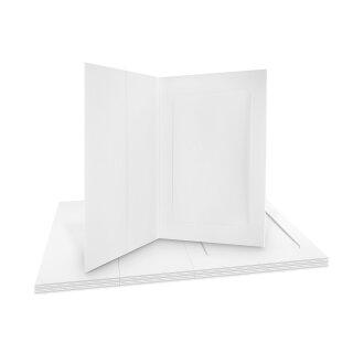 Fotomappe 15,6 x 21,5 cm mit Passepartout und Einstecktasche, Weiß - 10 Stück/Pack