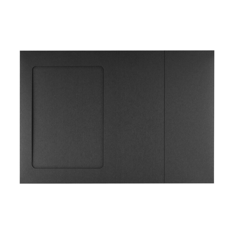 Fotomappe 15,6 x 21,5 cm mit Passepartout und Einstecktasche, Schwarz - 10 Stück/Pack