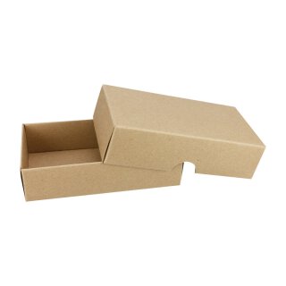 Folding box 5.4 x 10.5 x 2.5 cm, brown, with lid, kraft cardboard - 10 boxes/set 
