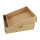 Folding box 10.4 x 10.4 x 2.5 cm, brown, with lid, kraft cardboard - set of 10