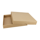 Folding box 15.5 x 15.5 x 2.5 cm, brown, with lid, kraft...