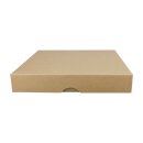 Faltschachtel 15,5 x 15,5 x 2,5 cm, Braun, mit Deckel, Kraftkarton - 10 Schachteln/Set