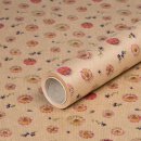 Gift wrap paper »Daisies«, kraft paper, ribbed, 0.70 x 10 m