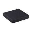 Folding box 15.5 x 15.5 x 2.5 cm, black, with lid, recycled cardboard - 10 boxes/set