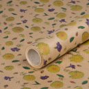 Gift wrapping paper Yellow flower, kraft paper, smooth -...