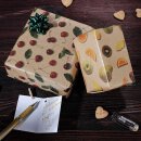 Geschenkpapier mit Früchten, Geburtstagspapier, Kraftpapier, 0,70 x 10 m
