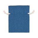 Blauer Baumwollbeutel mit hellem Zugband, 9 x 12 cm, Stoffbeutel, Geschenkbeutel
