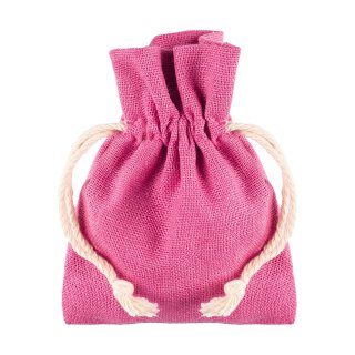 Pink cotton bag with light drawstring, 9 x 12 cm, fabric bag, gift bag