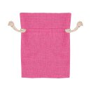 Pink Baumwollbeutel mit hellem Zugband, 9 x 12 cm, Stoffbeutel, Geschenkbeutel