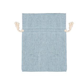 Light blue cotton bag with light drawstring, 9 x 12 cm, fabric bag, gift bag