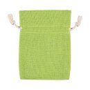 Apple green cotton bag with light drawstring, 9 x 12 cm, fabric bag, gift bag