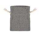 Grey cotton bag with light drawstring, 9 x 12 cm, fabric bag, gift bag