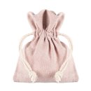 Light Pink Cotton Bag with Drawstring, 9 x 12 cm, Fabric Bag, Gift Bag