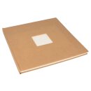 Guestbook with window, 24,5 x 23,5 cm hard cover, 32 sheets cream-coloured, unprinted, thread-stitching, adhesive binding