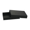 Faltschachtel 10 x 14 x 2,5 cm, Schwarz, mit Deckel, Recyclingkarton - 10er Set