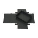 Faltschachtel 10 x 14 x 2,5 cm, Schwarz, mit Deckel, Recyclingkarton - 10er Set