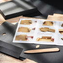 Faltschachtel 10 x 14 x 2,5 cm, Schwarz, mit Deckel, Recyclingkarton - 10er Set