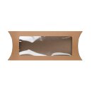 Kissenschachtel DL mit Fenster, 220 x 110 mm, Pappe, beige, Kraftpapier-Optik