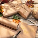 Geschenkpapier Natur 0,70 x 10 m, Kraftpapier - Geburtstag &amp; Weihnachten, gerippt